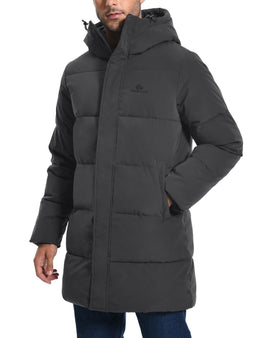 Men's Hooded Waterproof Puffer Parka Winter Coat