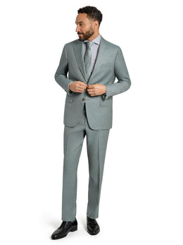 Men's Italian Wool 2-Piece Suit Classic Fit Formal Set