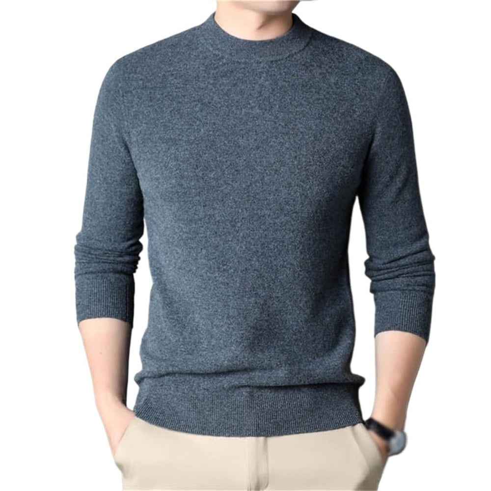 SIDUFHAOPKLL Autumn and Winter Thickened Warm Jumper Wool Casual O-Neck Pullover Men's Fleece Knit Sweater Knitwear
