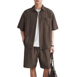 Men's Short Sleeve Shirt & Shorts 2-Piece Set