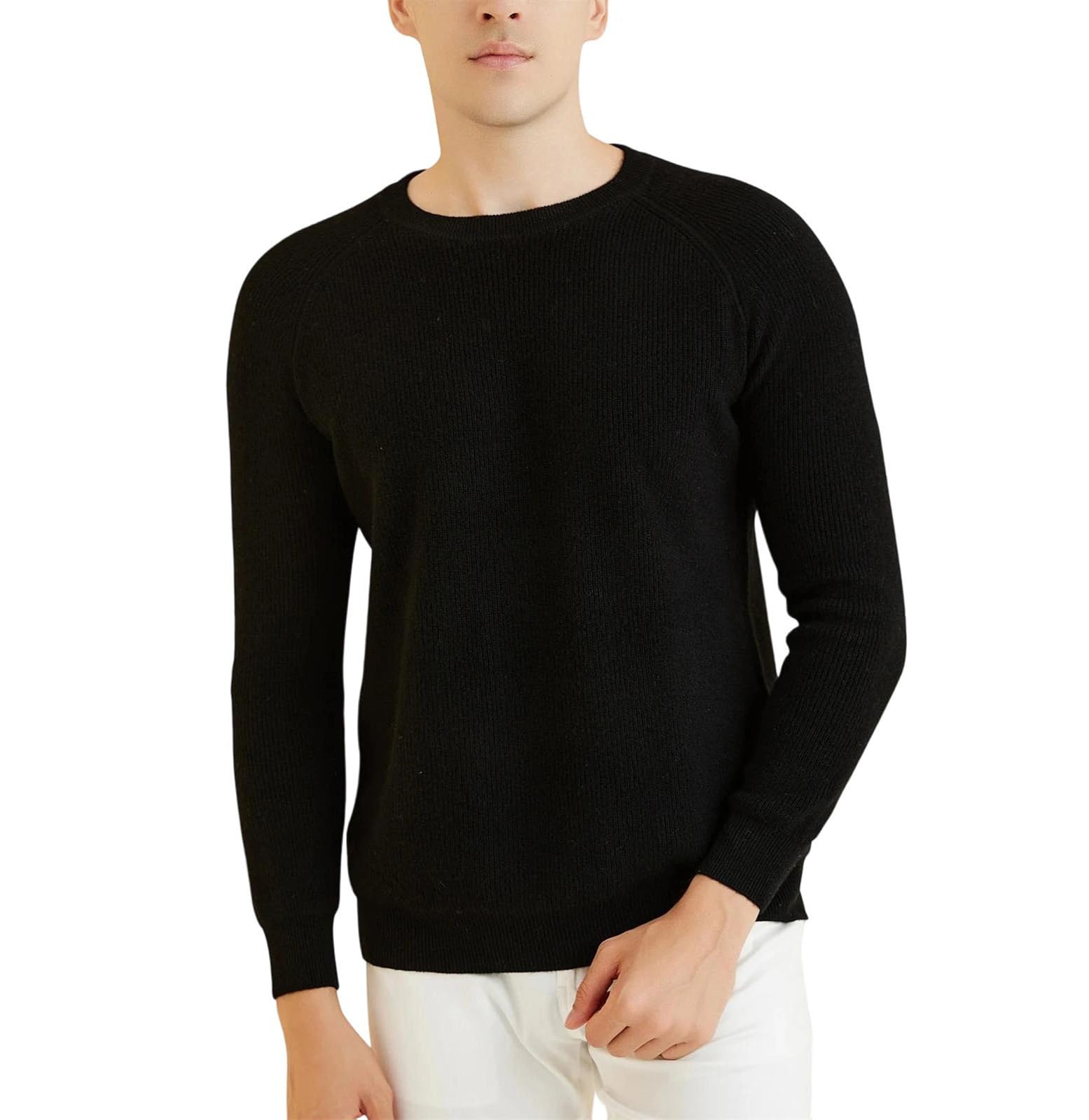 Men's Merino Wool Crewneck Knit Sweater Pullover
