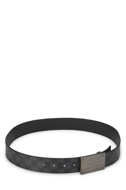 Louis Vuitton, Pre-loved Back Damier Graphite Neo Inventeur Reversible Belt 90, Black