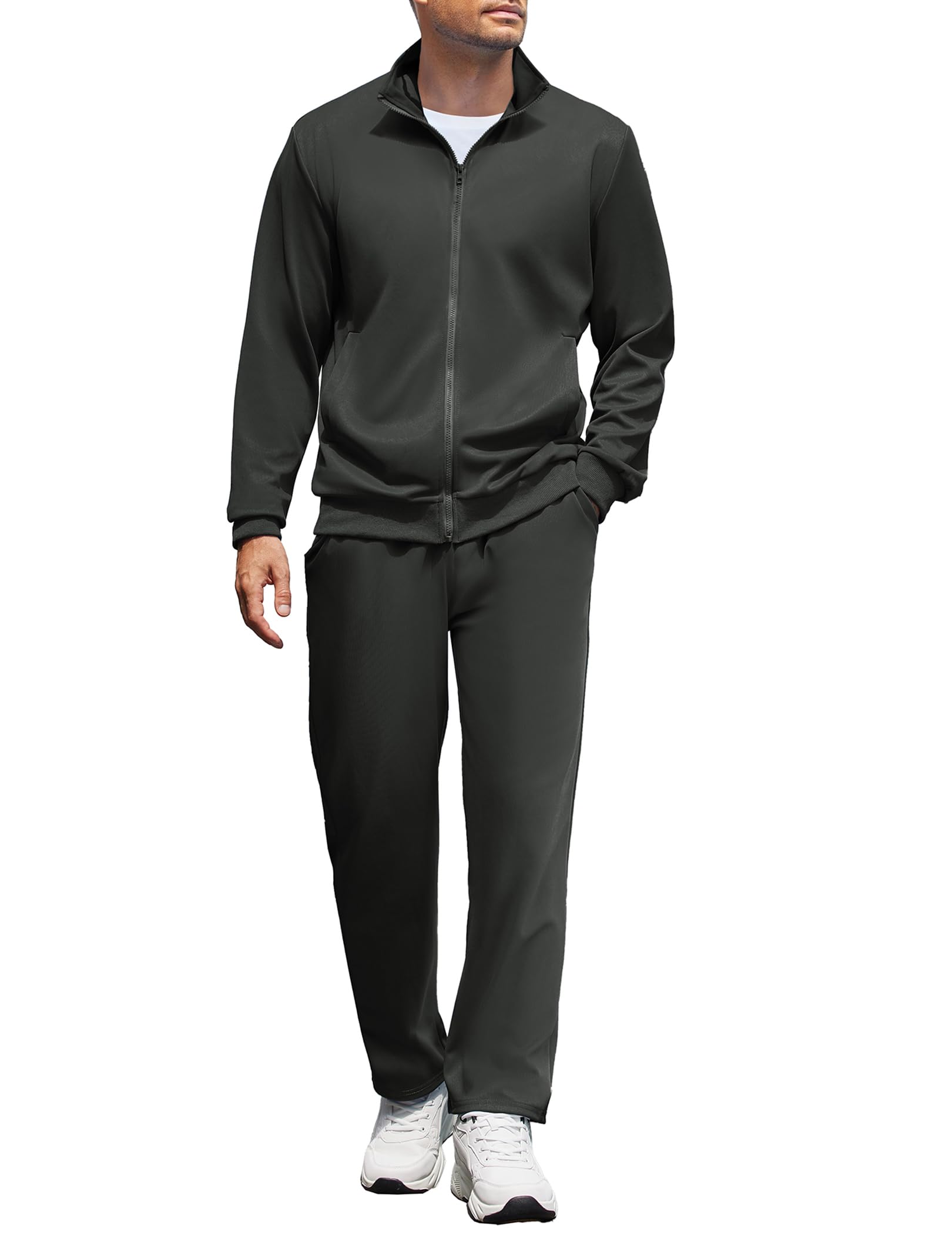 Men's Full Zip Athletic Tracksuit 2-Piece Set