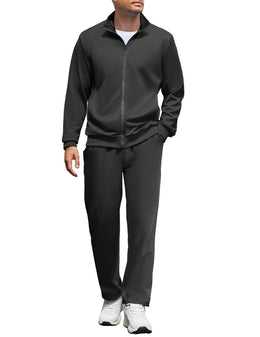 Men's Full Zip Athletic Tracksuit 2-Piece Set