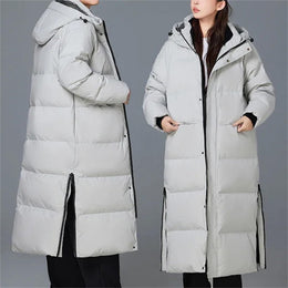 Men's Long Duck Down Padded Jacket - Casual Warm Puffer Parka Jacket For Winter