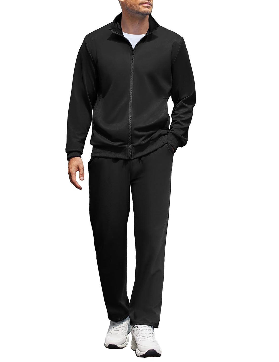 Men's Full Zip Athletic Tracksuit 2-Piece Set