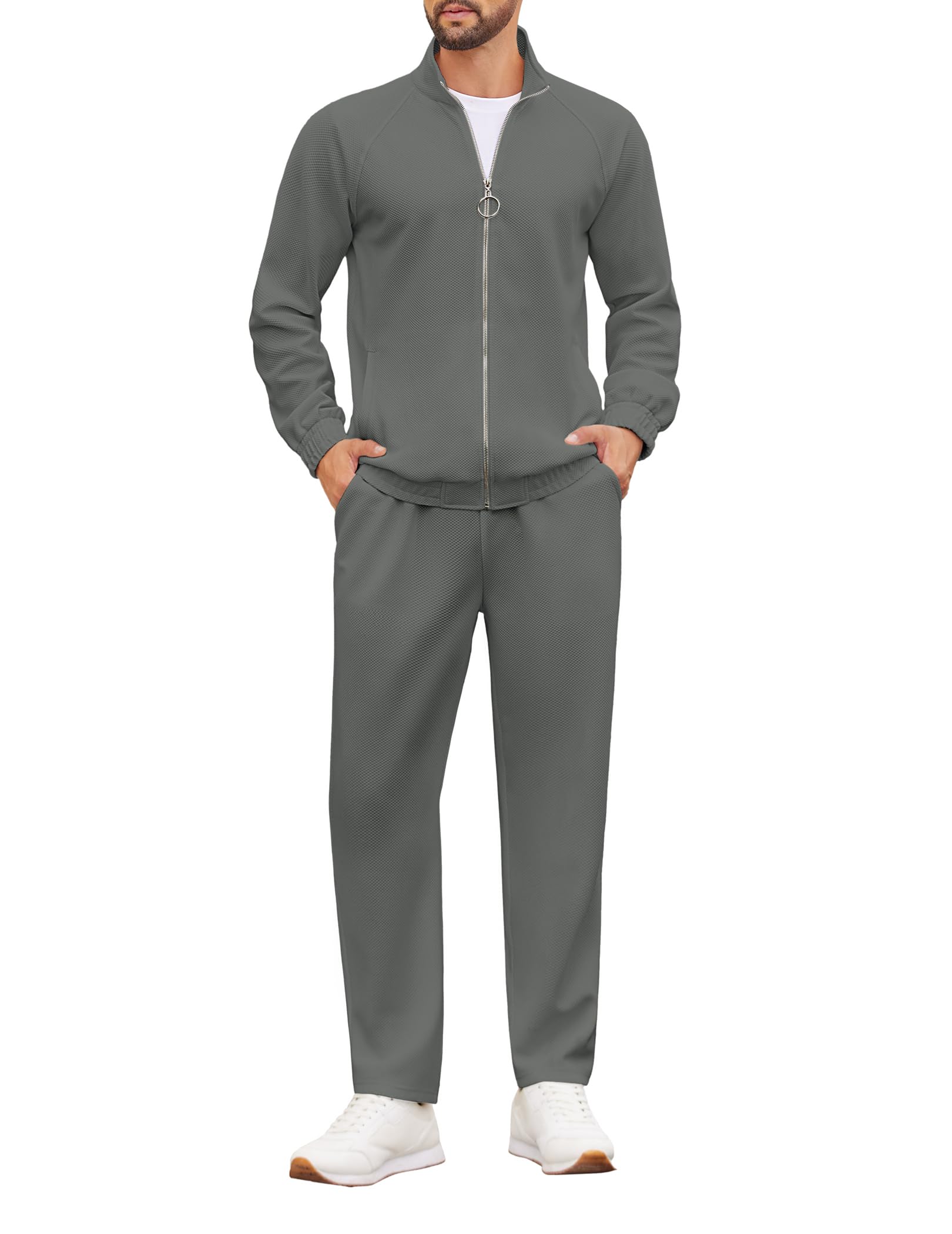 Men's Full Zip Tracksuit 2-Piece Sweatsuit Set