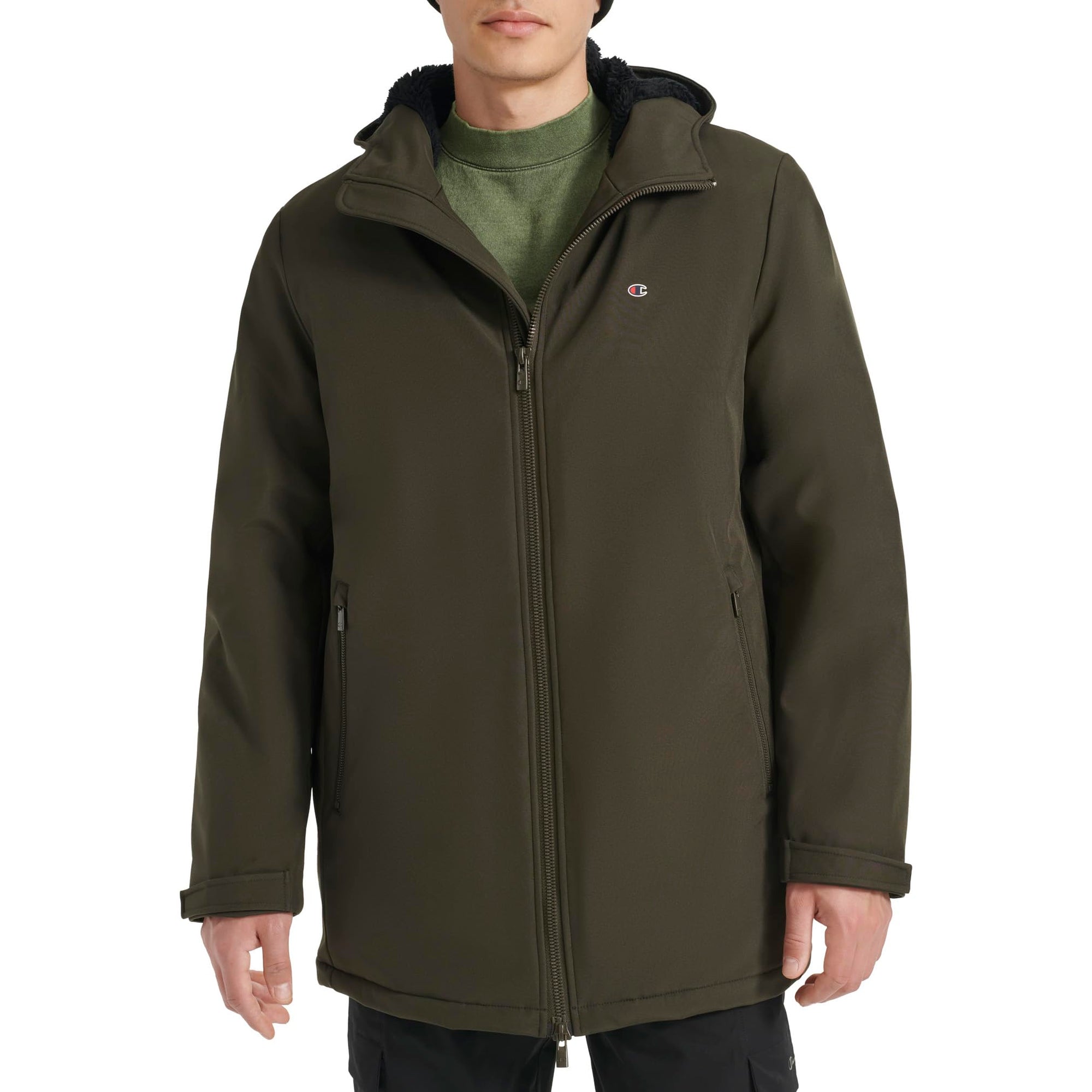 Champion Men's Mid-length Soft Shell Performance Jacket With Sherpa Lining