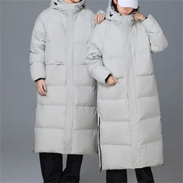 Men's Long Duck Down Padded Jacket - Casual Warm Puffer Parka Jacket For Winter