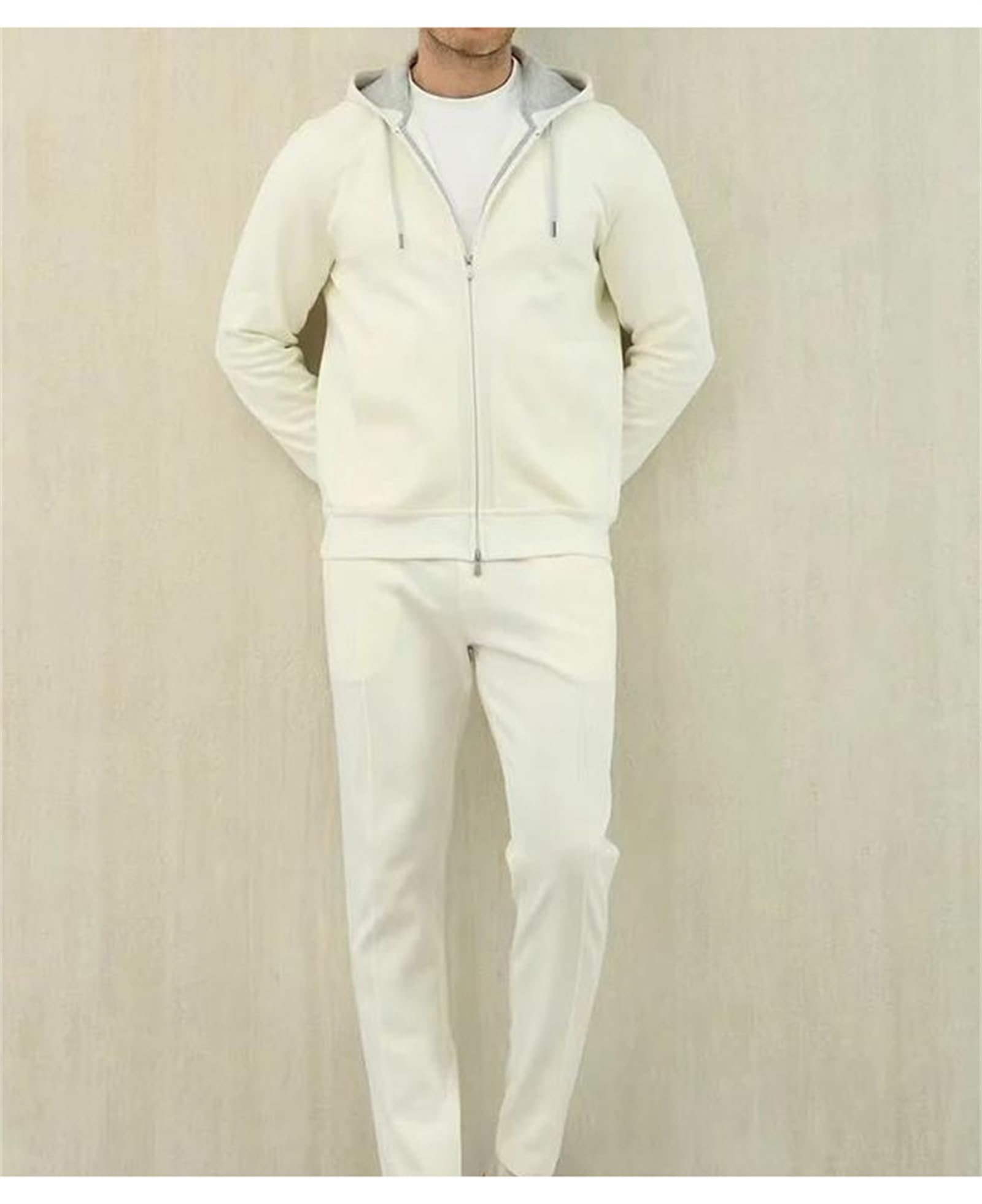 Men's Cashmere Hooded Cardigan & Knit Pants Set