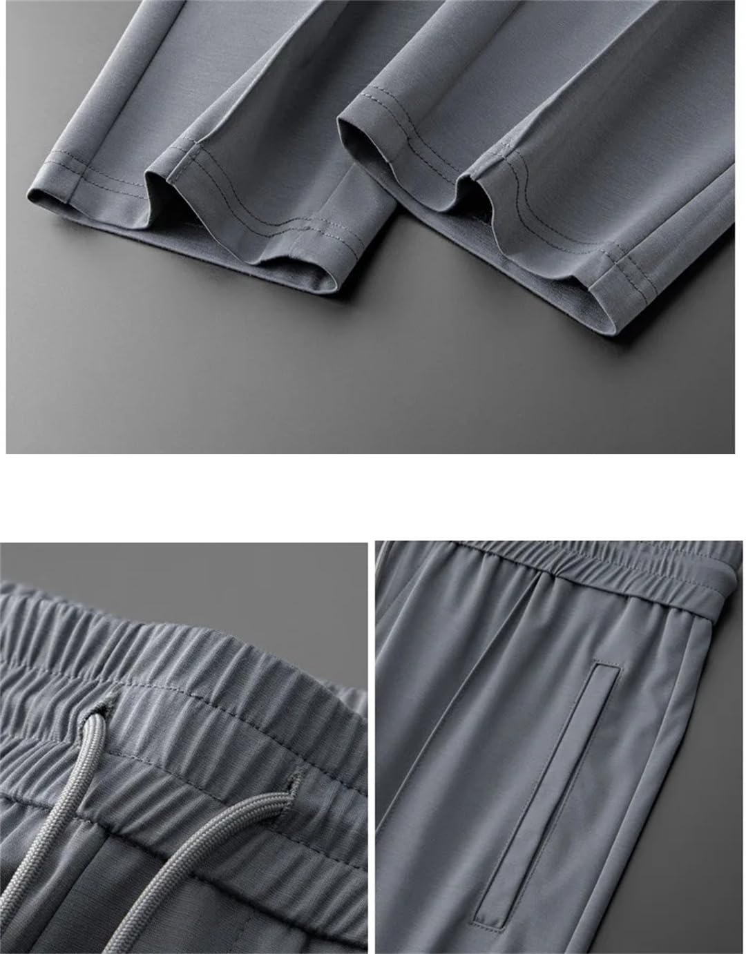 Men's Ice Silk Short Sleeve T-Shirt & Drawstring Shorts Set