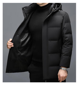 Men's Hooded Down Parka Jacket Long Winter Coat