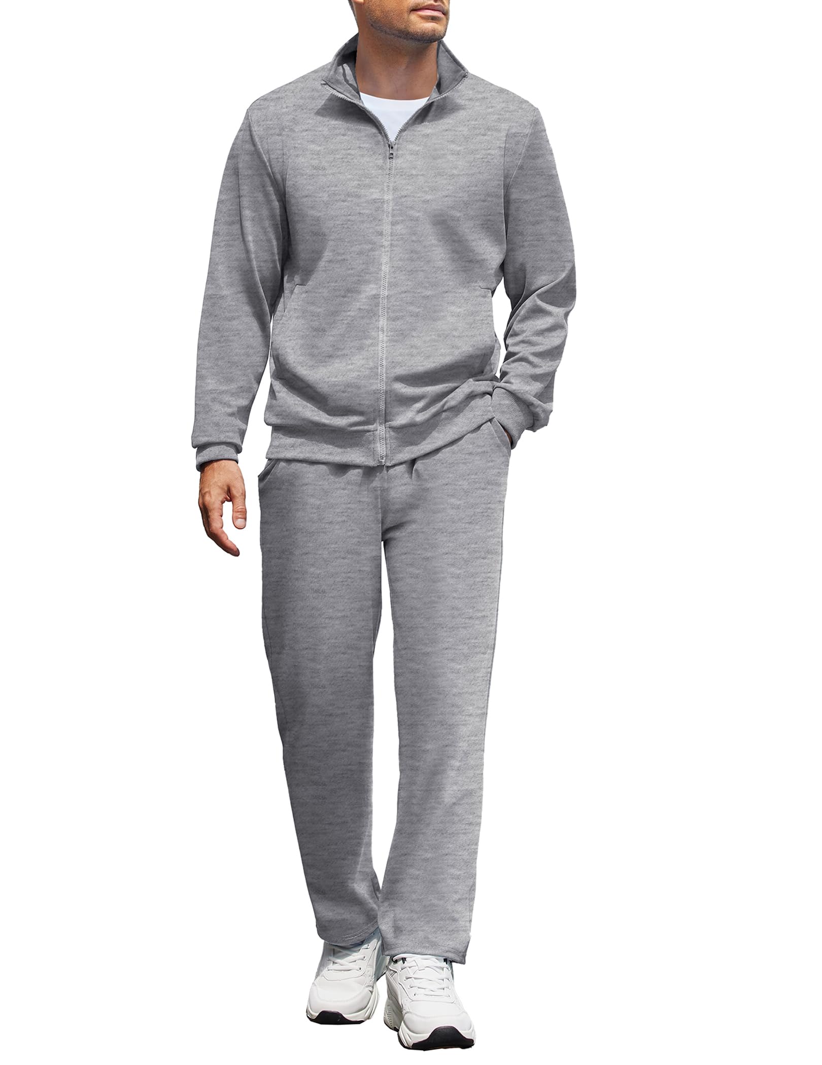 Men's Full Zip Athletic Tracksuit 2-Piece Set