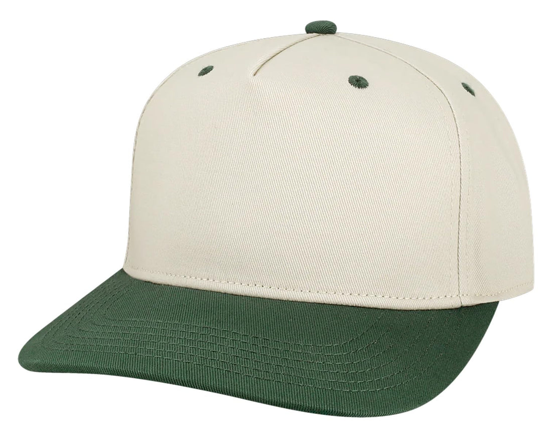 Joe's USA Heritage Twill Cap - OSFM - 12 Pack - Stone/Dark Green