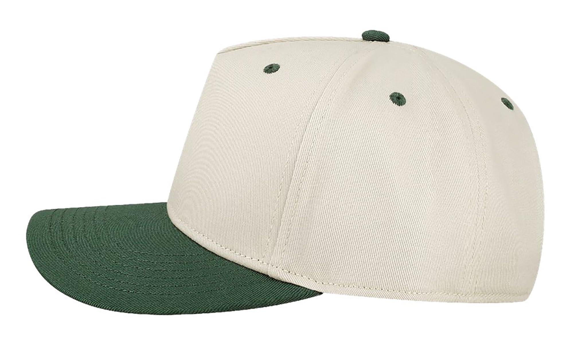 Joe's USA Heritage Twill Cap - OSFM - 12 Pack - Stone/Dark Green