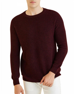 Men's Merino Wool Crewneck Knit Sweater Pullover