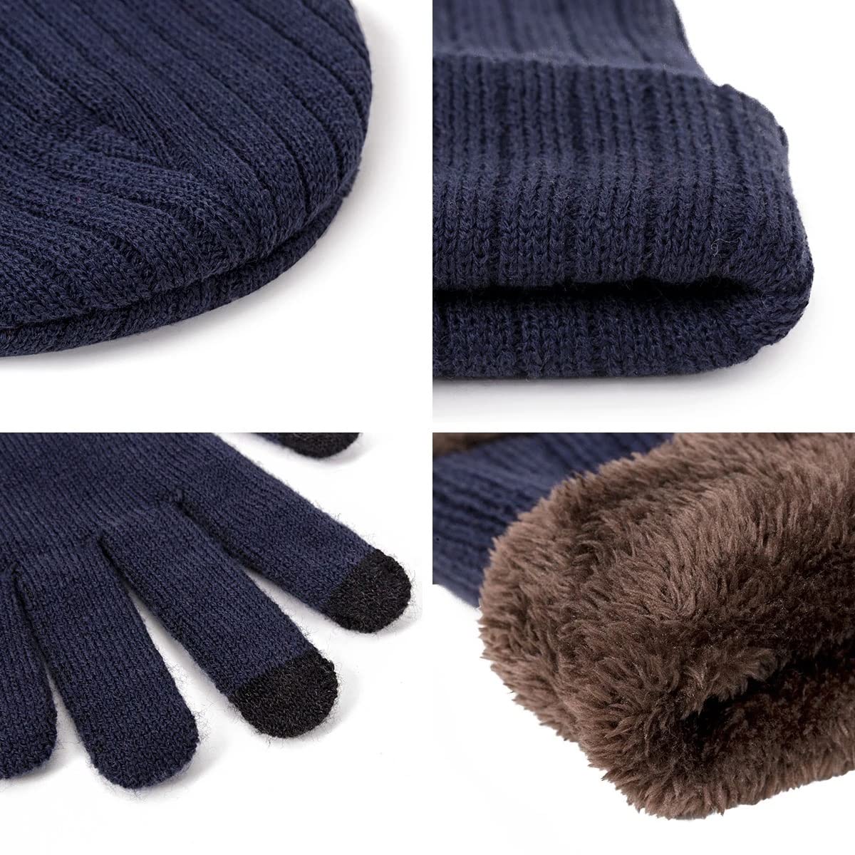 Winter Knit Beanie Scarf & Gloves Set Unisex