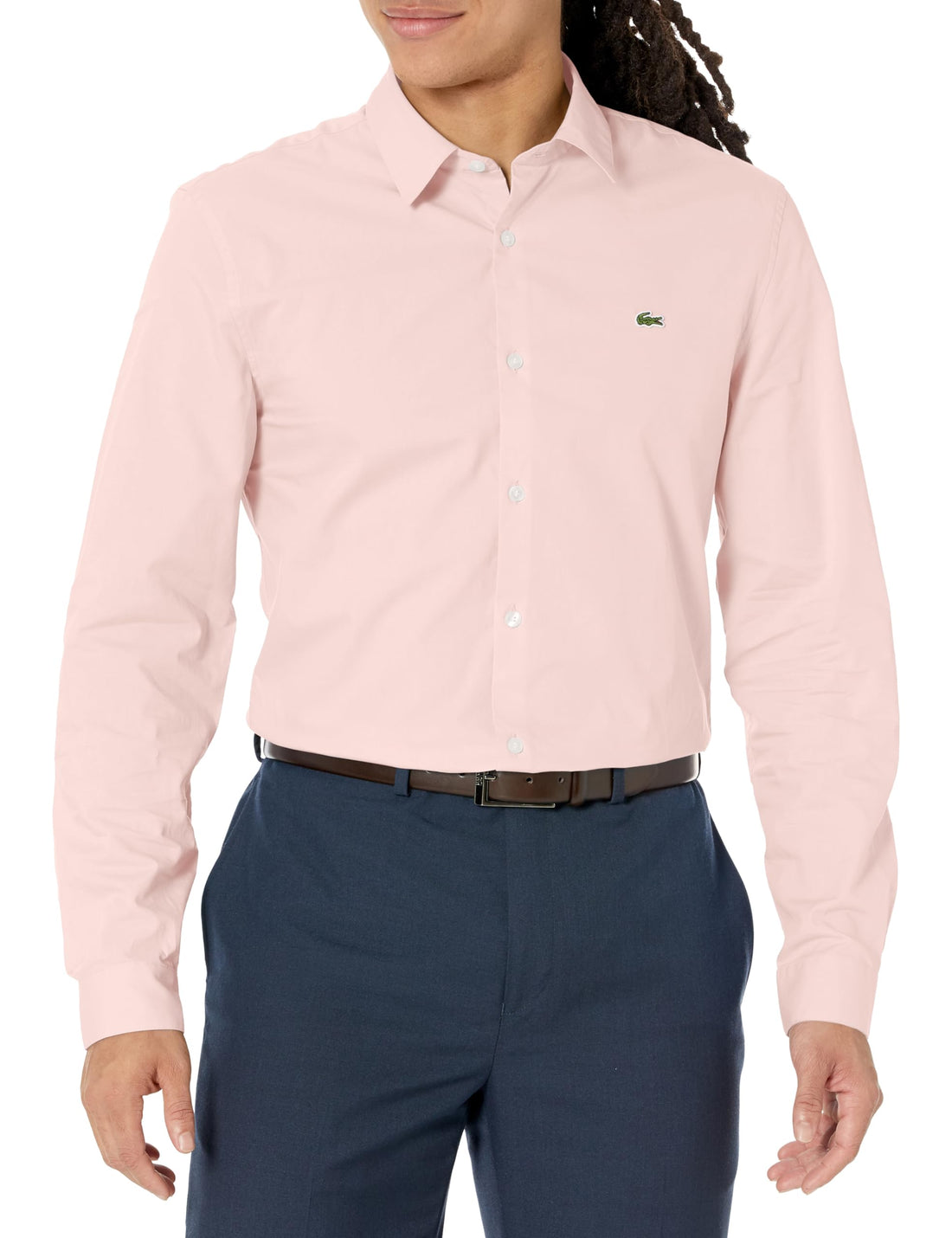 Lacoste Mens Long Sleeve Slim Fit Poplin Button Down Shirt