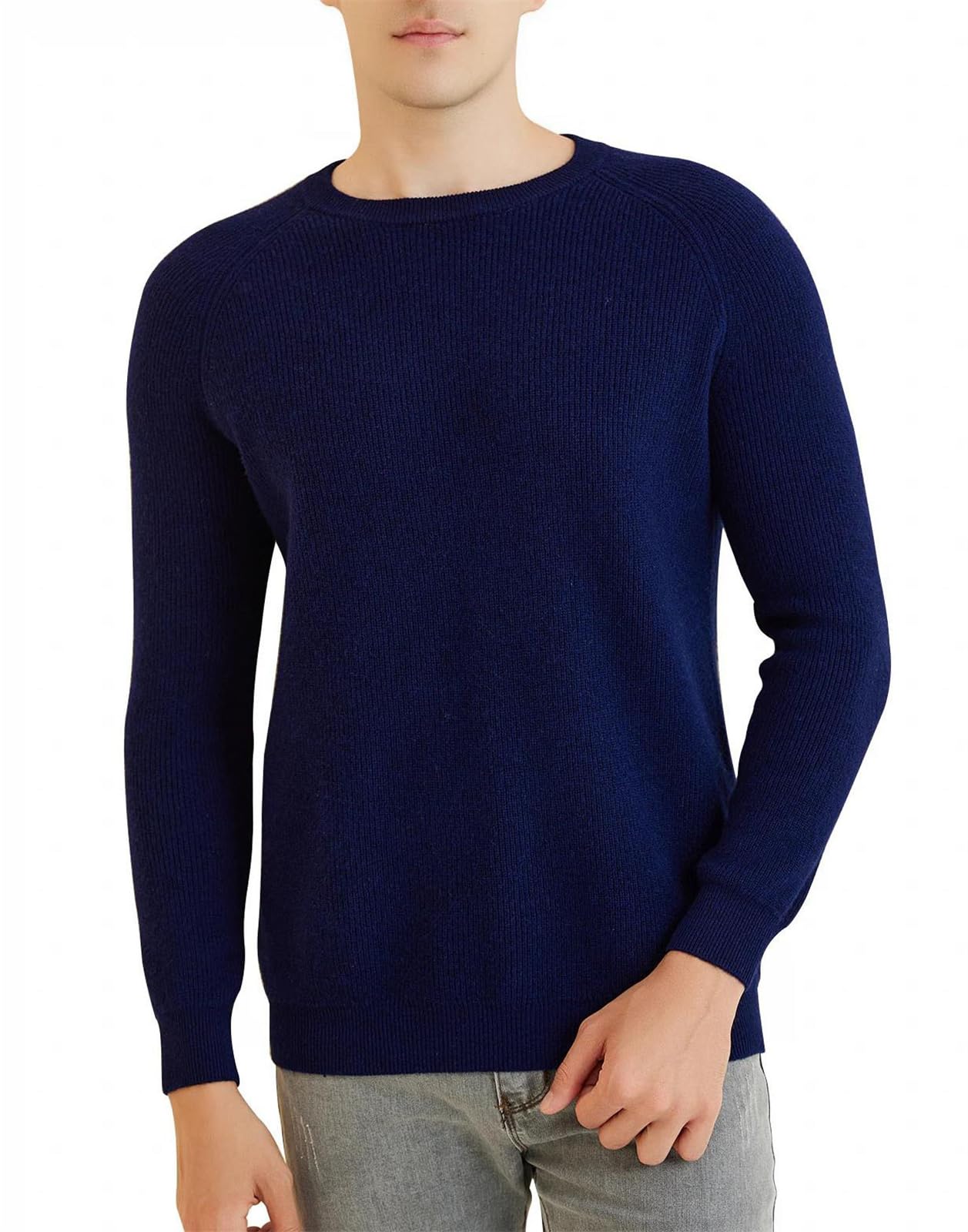 Men's Merino Wool Crewneck Knit Sweater Pullover