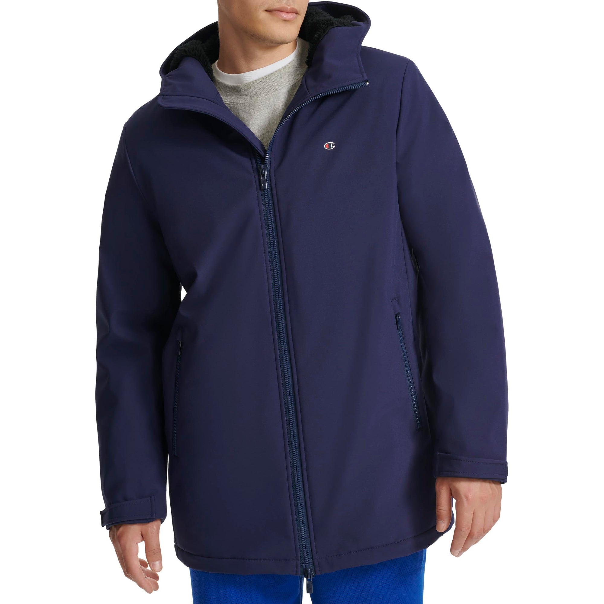 Champion Men's Mid-length Soft Shell Performance Jacket With Sherpa Lining