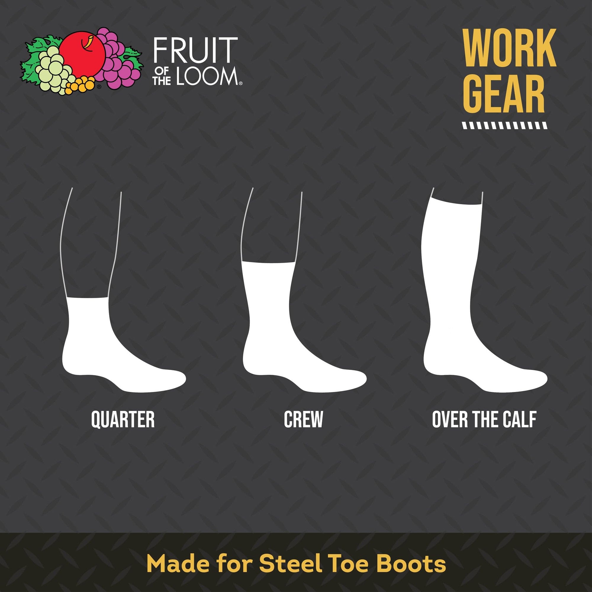 Fruit of the Loom Men’s Work Gear Cushioned Crew Socks 10 Pair