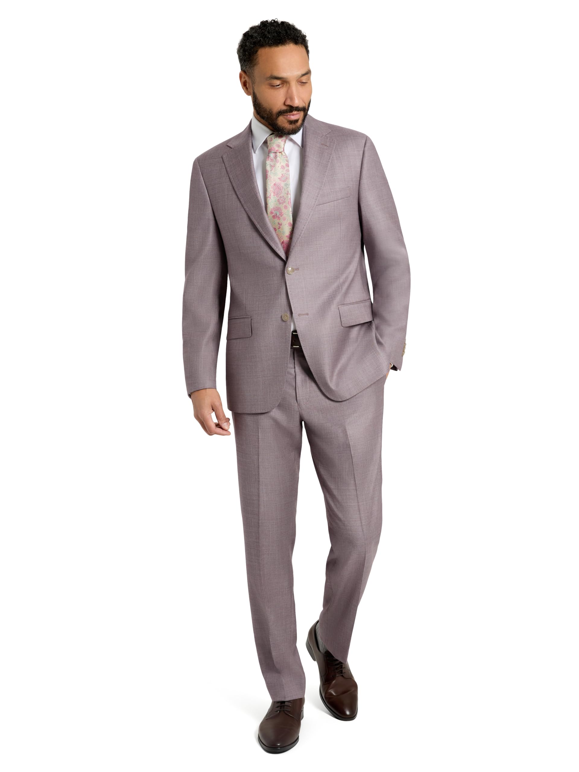 Men's Italian Wool 2-Piece Suit Classic Fit Formal Set