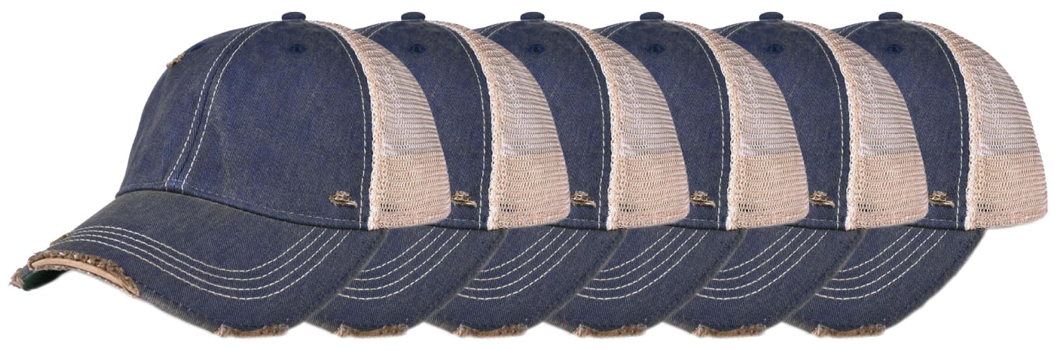 Vintage Distressed Mesh Back Snapback Baseball Cap