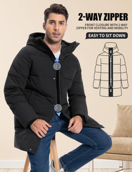 Men's Hooded Waterproof Puffer Parka Winter Coat