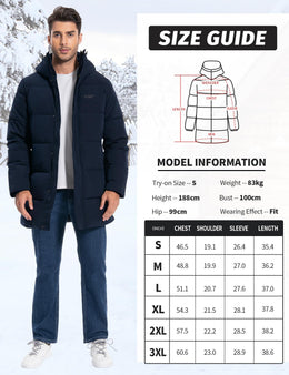 Men's Hooded Waterproof Puffer Parka Winter Coat