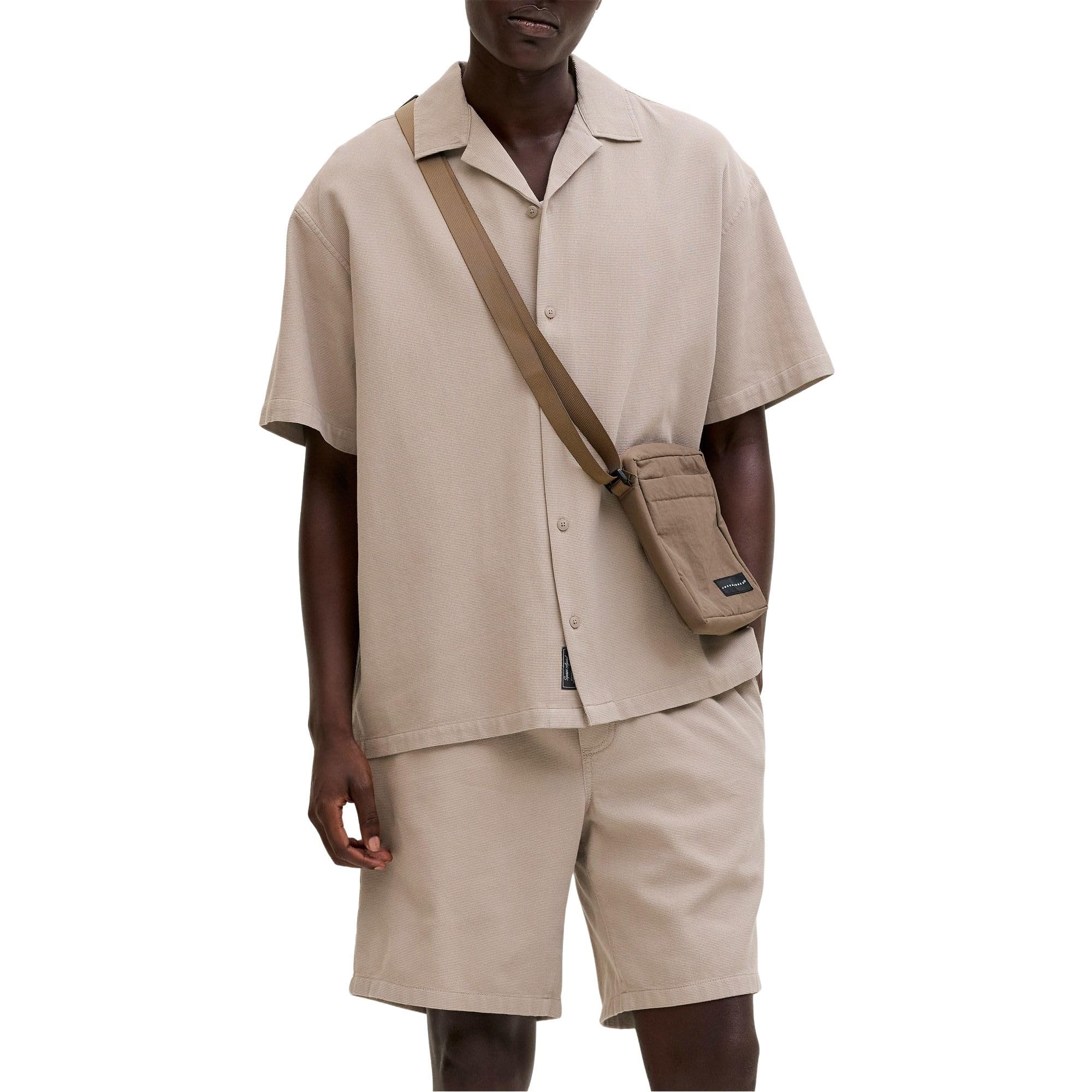 JACK & JONES Global Waffle Resort Men's Shirt and Shorts Set