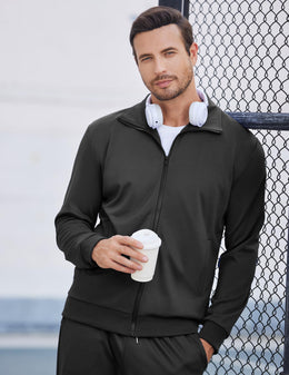 Men's Full Zip Athletic Tracksuit 2-Piece Set