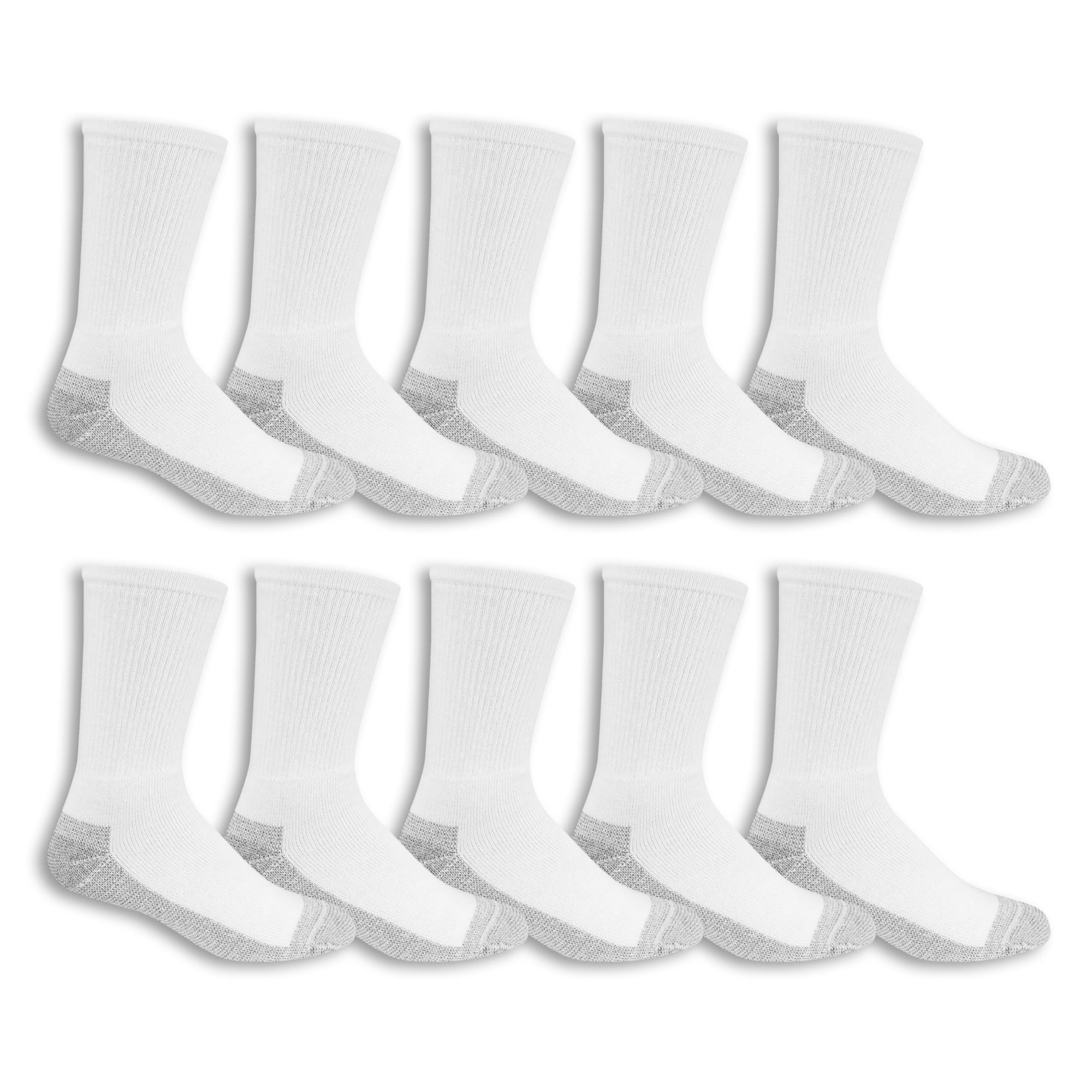 Fruit of the Loom Men’s Work Gear Cushioned Crew Socks 10 Pair