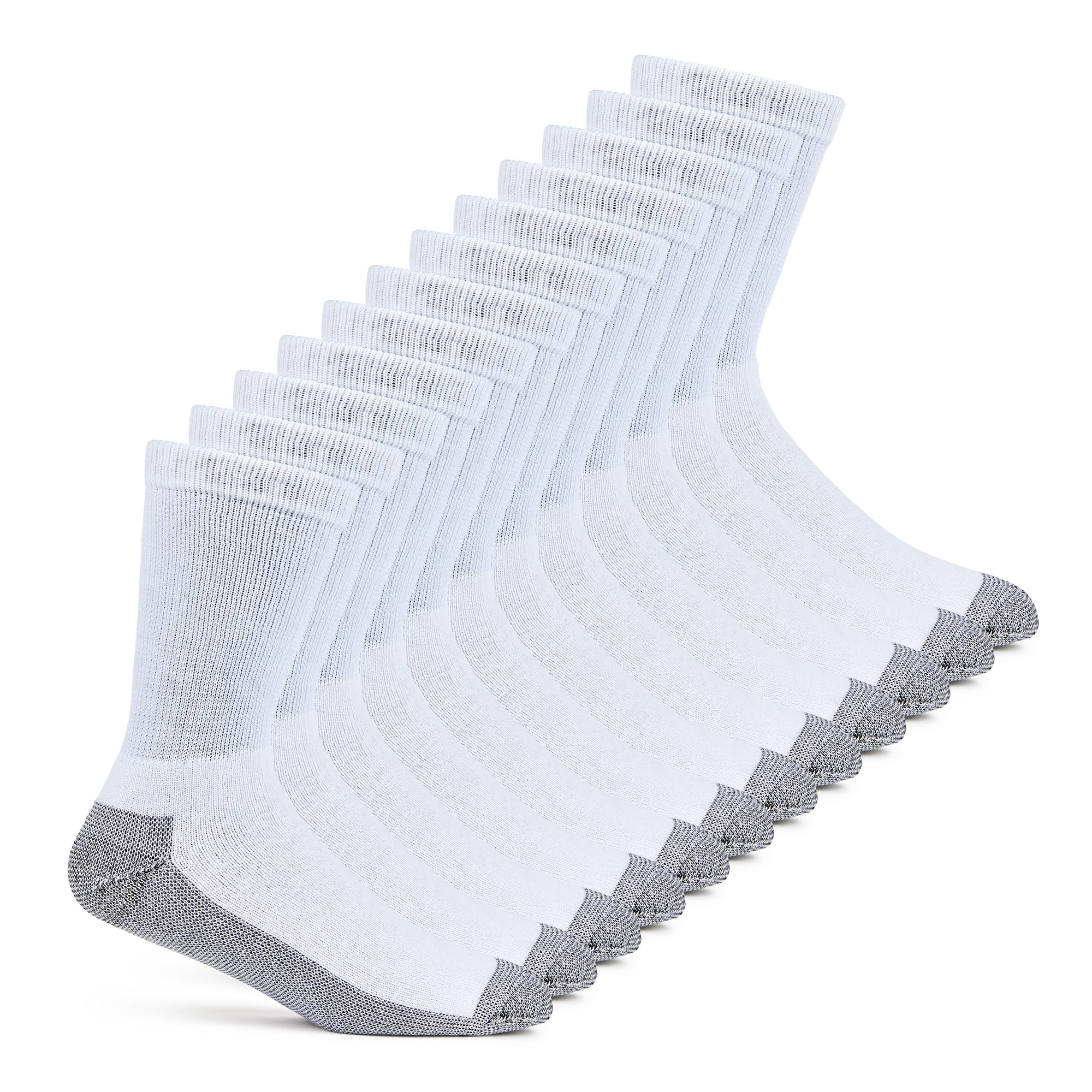 Fruit of the Loom Men’s Work Gear Cushioned Crew Socks 10 Pair