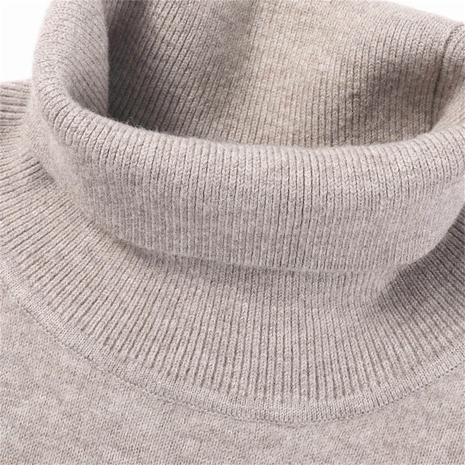 Men Thickening Knitted Sweaters Turtleneck Collar Pullover Solid Casual Knitwear