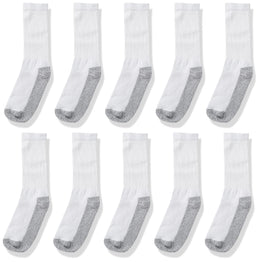 Fruit of the Loom Men’s Work Gear Cushioned Crew Socks 10 Pair