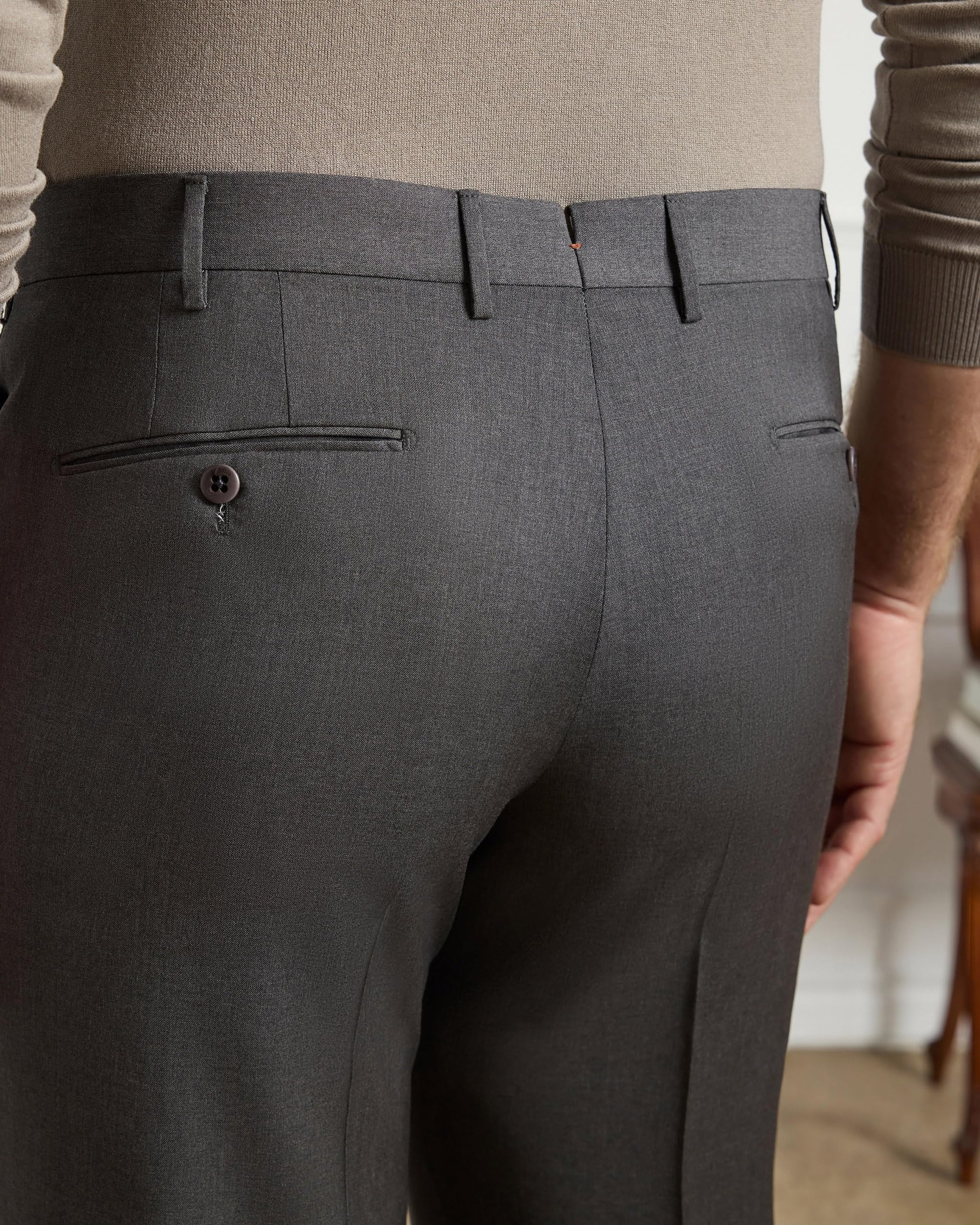 Men's Italian Wool Dress Pants Tailored Trousers