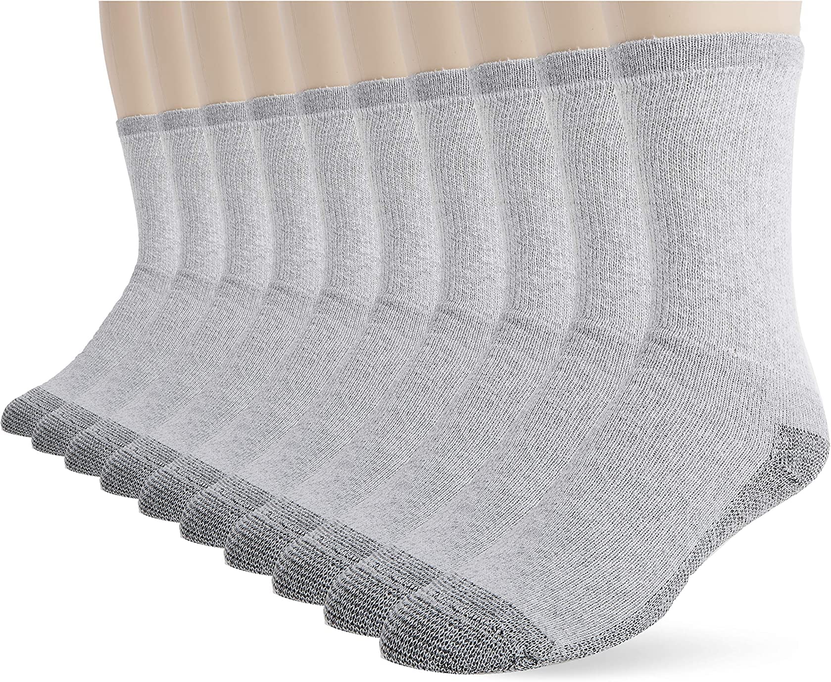Fruit of the Loom Men’s Work Gear Cushioned Crew Socks 10 Pair