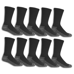 Fruit of the Loom Men’s Work Gear Cushioned Crew Socks 10 Pair